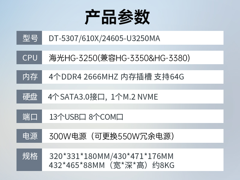 國內(nèi)工控機,國產(chǎn)海光處理器主機,DT-5307-U3250MA