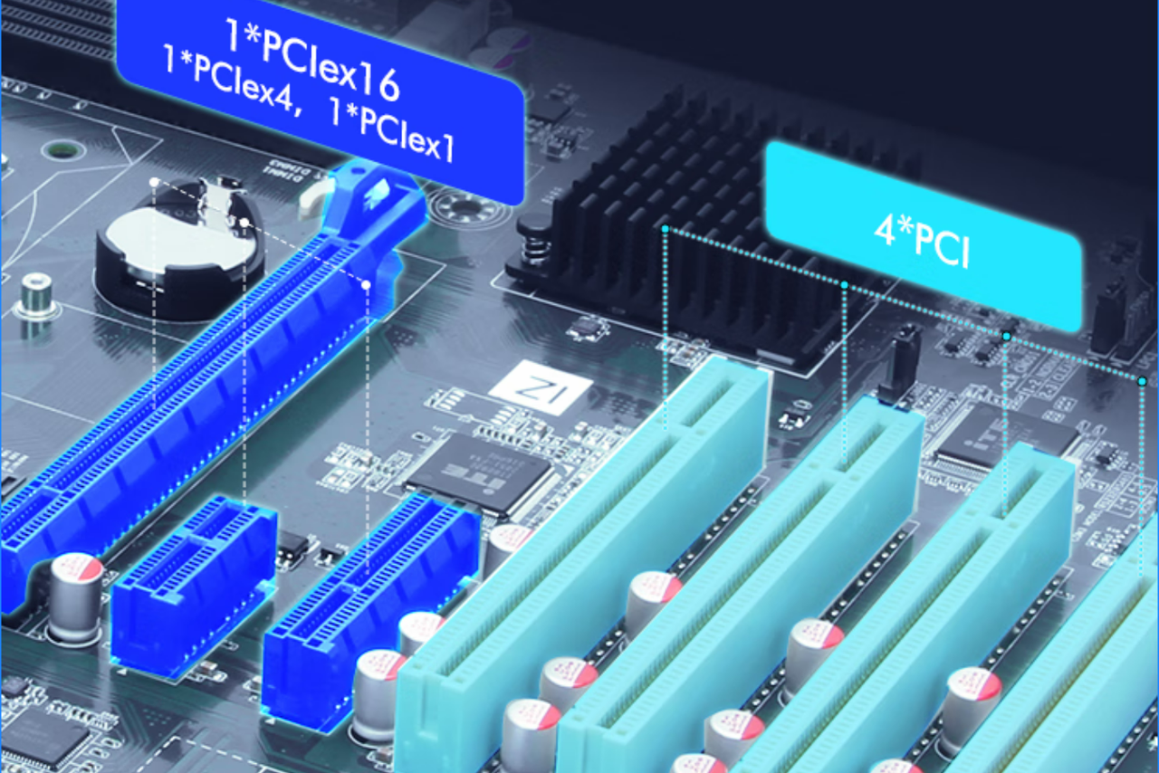 4個PCI插槽：支持?jǐn)U展數(shù)據(jù)采集卡。